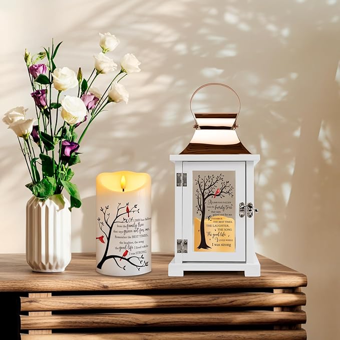 Memorial Lantern with Remote, Bereavement Sympathy Gifts for Loss of Loved One Memorial Gifts for Loss of Mother Loss of Father Remembrance Gifts Thoughtful Funeral Gifts