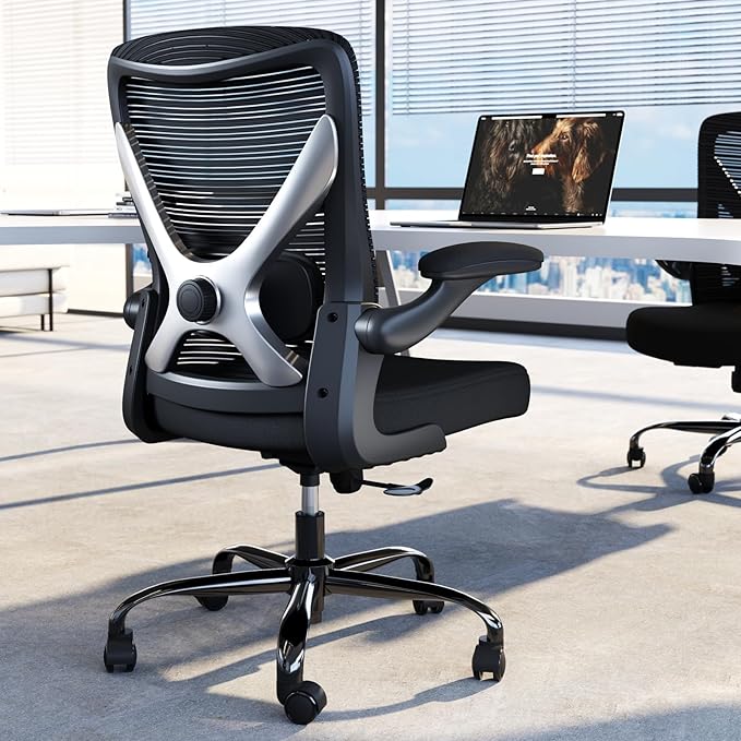 Ergalithic Ergonomic Office Chair - X-Shaped Computer Desk Chairs Comfy, Mesh High-Back Gaming Chair with Adjustable Lumbar Support, Executive Task Chair for Adults, Comfortable for Long Hours