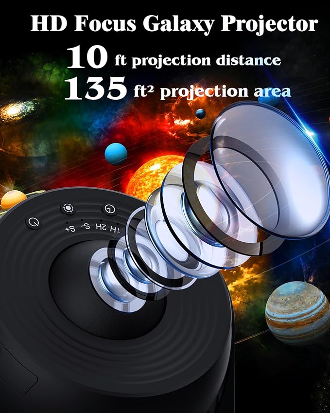 Galaxy Projector,13 in 1 Planetarium Star Projector with Solar System & Constellation, 360° Rotating Nebula Projector Lamp,Starry Sky Night Light Projector for Kids,Home Theater, Ceiling, Room Decor