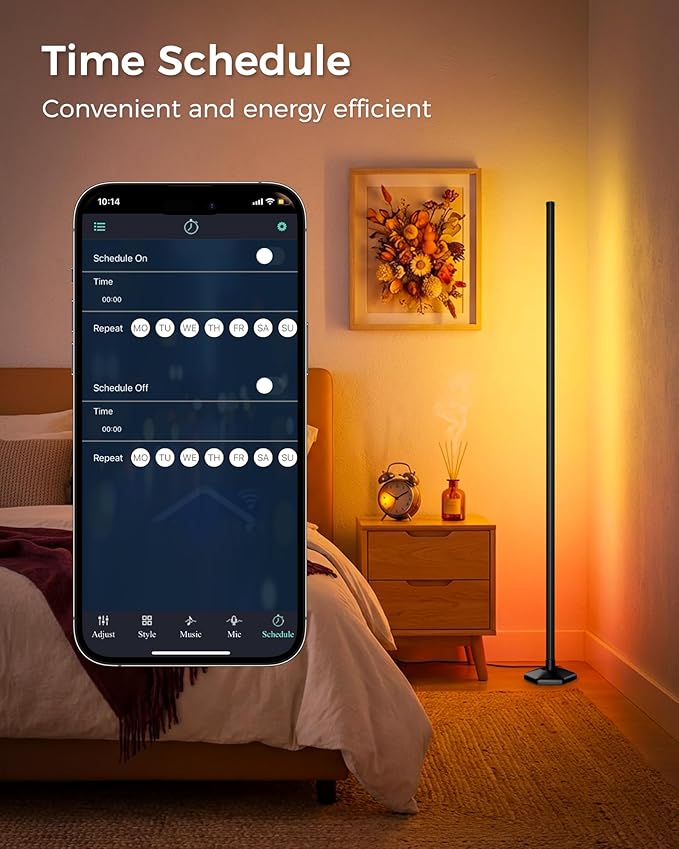 boostool Corner Floor Lamp, 65" RGB Color Changing led Floor lamp with APP and Remote Control, Dimmable Mood Light Corner Light with Music Sync, DIY Mode & Timing for Living Room Gaming Room (2)
