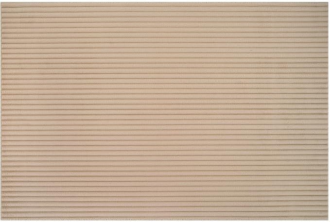Beverly Rug Non Slip Area Rug 2 x 3 Modern Durable Ultra Soft Ribbed Indoor Rugs for Living Dining Room Office Stain Resistant Non Shedding Casual Easy Shag Indoor Carpet Beige 2x3