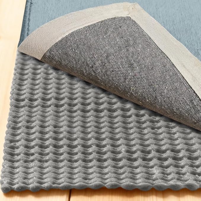 GORILLA GRIP Premium Dual Sided Extra Thick 2x6 Rug Gripper Pad for Hardwood Floors, Breathable Slip Resistant Pad Grips Under Carpet Area Rugs for Hard Surface Floor Protection, Easy Trim Mats, Gray