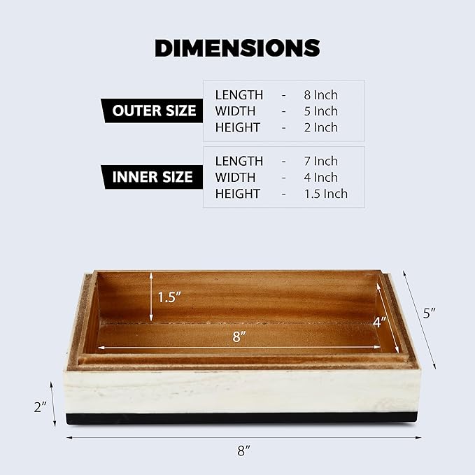 Handicrafts Home Decorative Keepsake Box 8x5 – Small Organizer Box with Lid, Boho Decorative Storage, Retro Memory Box, Unique Coffee Table Décor, Jewelry or Trinket Box, Modern Shelf Decorative Box