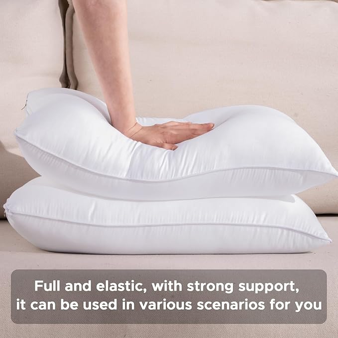 MCWPHLS 12x20 Outdoor Pillow Inserts Set of 4 Waterproof Rectangular Lumbar Support White Decorative Throw Pillow Inserts for Indoor Couch Sofa Beds Cushions Outdoor Patio Furniture