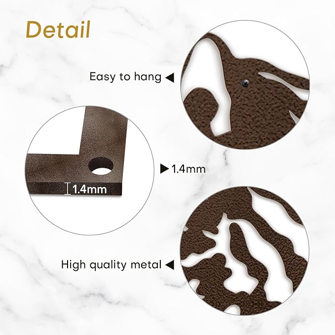 SIGNLEADER Metal Wall Art Decor Leopard Minimalist Modern Abstract Wall Sculpture Hangings Home Decoration for Living Room, Bedroom, Bathroom, Kitchen, Outdoor - 18" Bronze