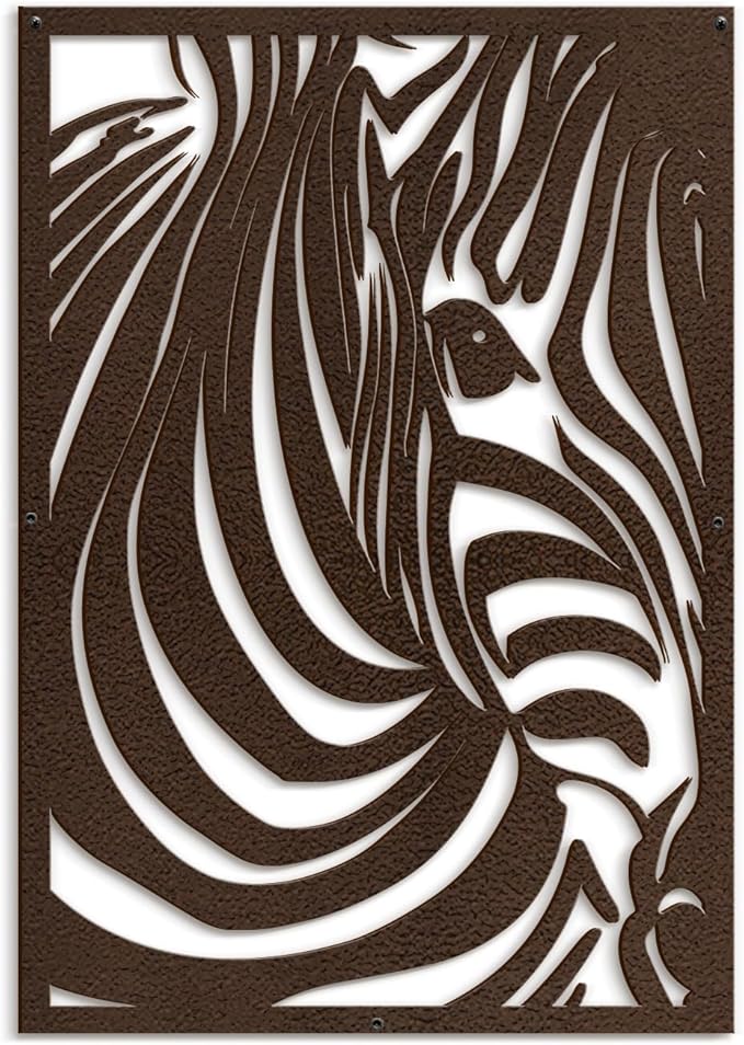 SIGNLEADER Metal Wall Art Decor Zebra Minimalist Modern Abstract Wall Sculpture Hangings Home Decoration for Living Room, Bedroom, Bathroom, Kitchen, Outdoor - 18" Bronze