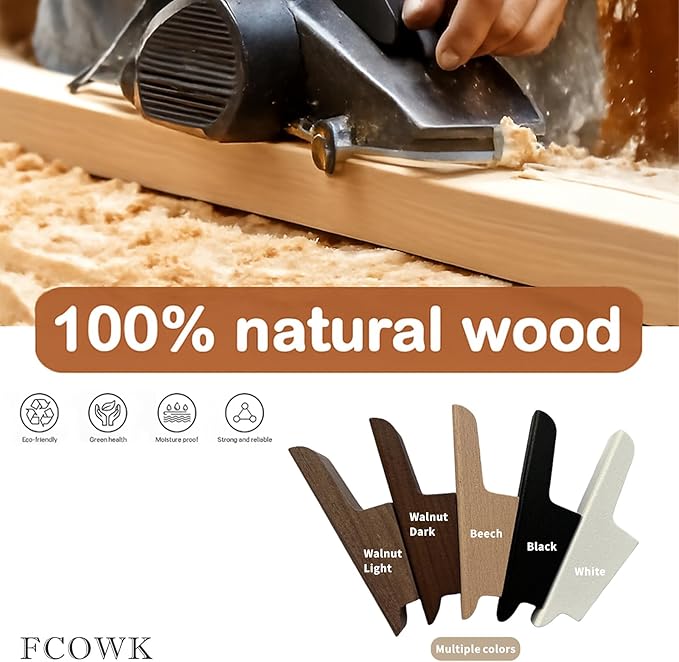 Wood Wall Hooks 4 Pack Coat Hooks Wall Mount Black Wooden Hooks for Hanging Hat, Bag, Backpack, Rustic Coat Hooks for Wall, Wood Towel Hooks for Bathrooms and Entryway Hooks (Black)