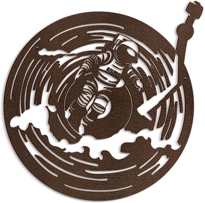 SIGNLEADER Metal Wall Art Decor Astronaut Modern Abstract Wall Sculpture Hangings Home Decoration for Living Room, Bedroom, Bathroom, Kitchen, Outdoor - 18" Bronze