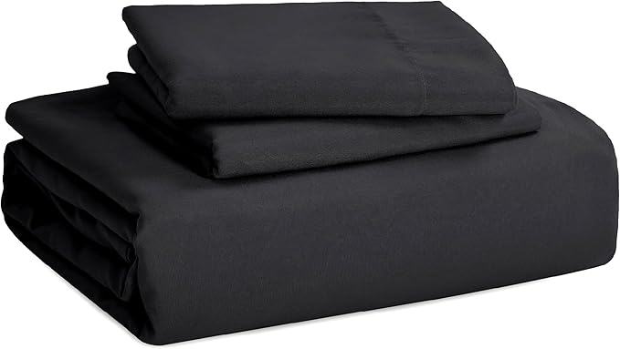 Bedsure Black Duvet Cover Full Size - 3 Pieces Prewashed Extra Soft Cotton-Like Bedding Set, Includes 1 Duvet Cover 80x90 Inches with Zipper Closure & 2 Pillow Shams, Comforter Not Included