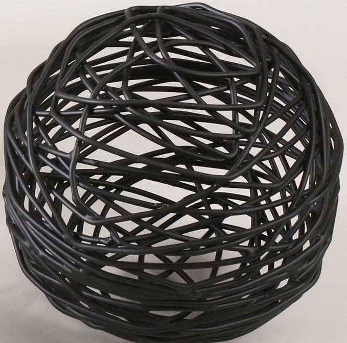 CLEENTABLE Decorative Metal Ball Set of 3 - Handcrafted Home Decor Metal Orb, Matte Black Powder Coated, Modern Home Décor Accents for Living Room, Coffee Table, Shelf, Centerpiece, Gift Idea