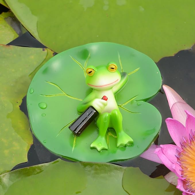 Miniature Frog Figurines Plant Decorations for Pots, Funny Frog Statue Planter Hugger for Flower Yard Lawn Ornament