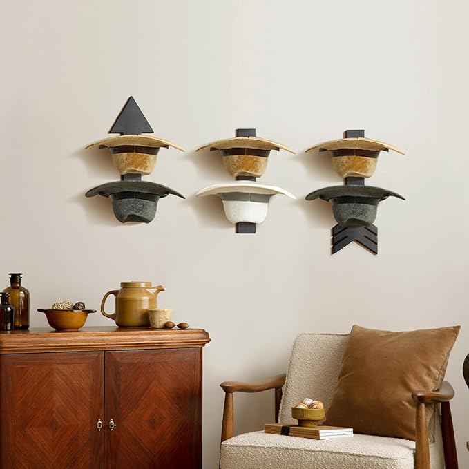 Cowboy Hat Holder for Wall, Cowboy Hat Rack Arrow Wood for 10 Baseball Caps and 5 Cowboy Hats, Western Wall Decor for Bedroom, Hat Organizer Hanger Storage for Entryway Closet Living Room, Black