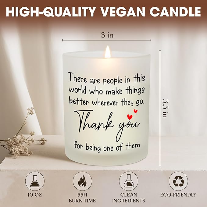OASSIE Galentines Thank You Gifts for Women - Vanilla Lavender Candle 10 Oz - Inspirational Birthday Valentines Day Gifts for Friend Women Coworkers Teachers Nurses Boss Employees, Appreciation Gift