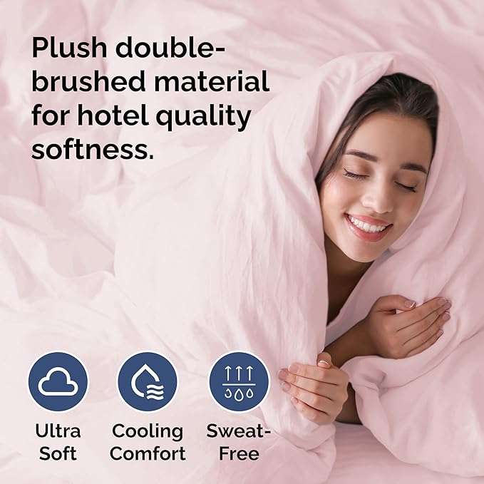 Duvet Cover Cal King Size Set - Extra Soft Cal King Size Duvet Cover 104 x 98 with 2 Pillow Shams - Hotel Luxury & Fade Free w/Zipper Closures & Ties - Comfy Breathable Bedding Set (Lavender Pink)