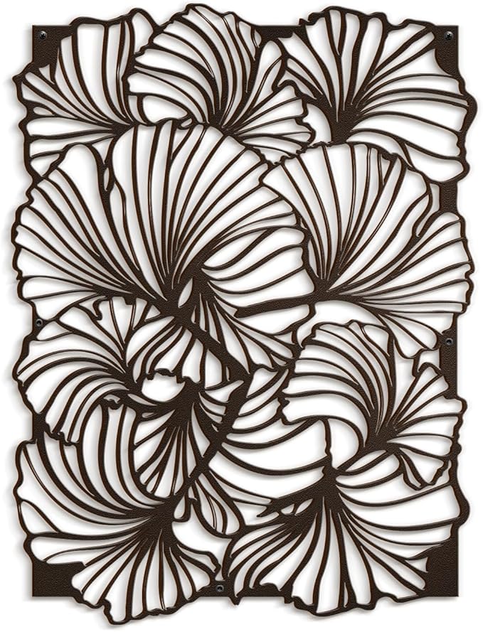 SIGNLEADER Metal Wall Art Decor Tulip Flower Minimalist Modern Abstract Wall Sculpture Hangings Home Decoration for Living Room, Bedroom, Bathroom, Kitchen, Outdoor - 18" Bronze