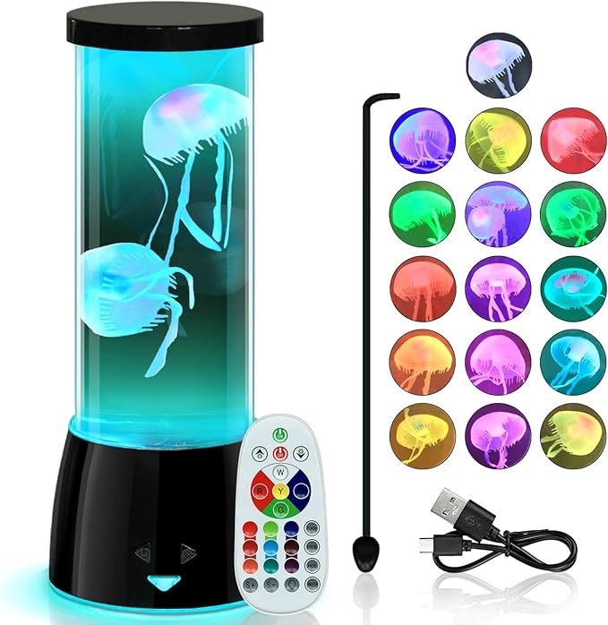 Cool Jellyfish Lamp – Remote Dimmable Control Multi & 17 Color Changing Mood Light – Gifts for Kids,Valentines Galentines Day Gifts for Her