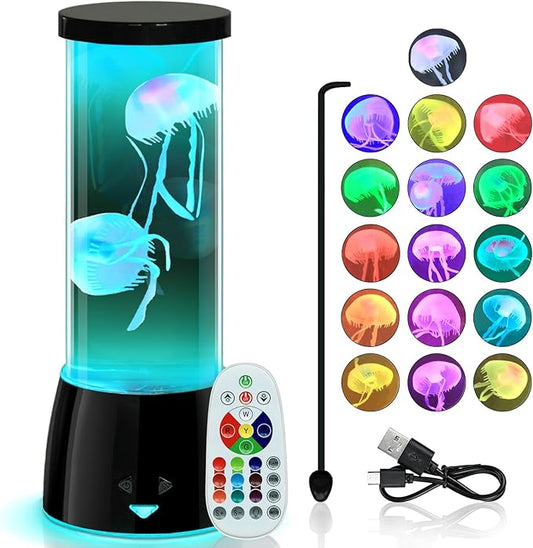 Cool Jellyfish Lamp – Remote Dimmable Control Multi & 17 Color Changing Mood Light – Gifts for Kids,Valentines Galentines Day Gifts for Her