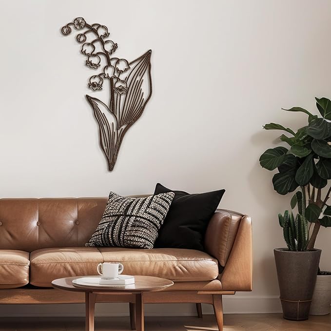 SIGNLEADER Metal Wall Art Decor Petal and Leaf Modern Abstract Wall Sculpture Hangings Home Decoration for Living Room, Bedroom, Bathroom, Kitchen, Outdoor - 18" Bronze