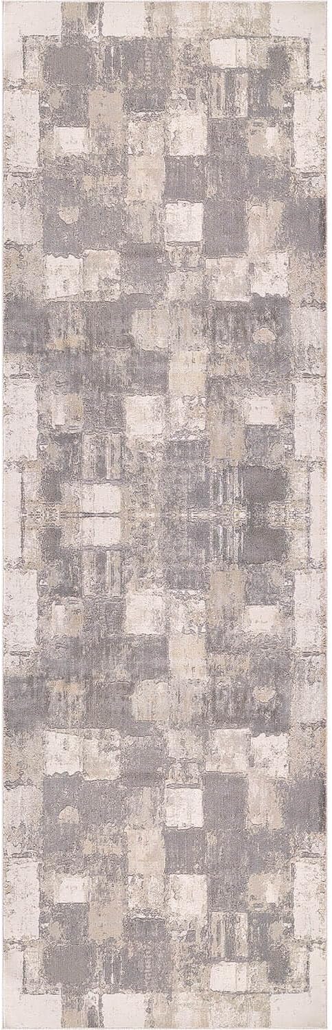 Beverly Rug Modern Abstract Runner Rug 2x7 Luxury Ultra Soft Vintage Indoor Area Rugs for Living Room Stain Resistant Non Shedding Indoor Carpet Alfombras para Salas Modernas (2 x 7 Gray)