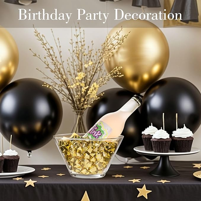 DomeStar 150PCS Gold Acrylic Ice Rocks – Faux Gold Gems Nuggets Vase Fillers for Table Scatter Centerpieces, Glitter Party Decorations, DIY Crafts, Pirate Party, Treasure Hunt Game