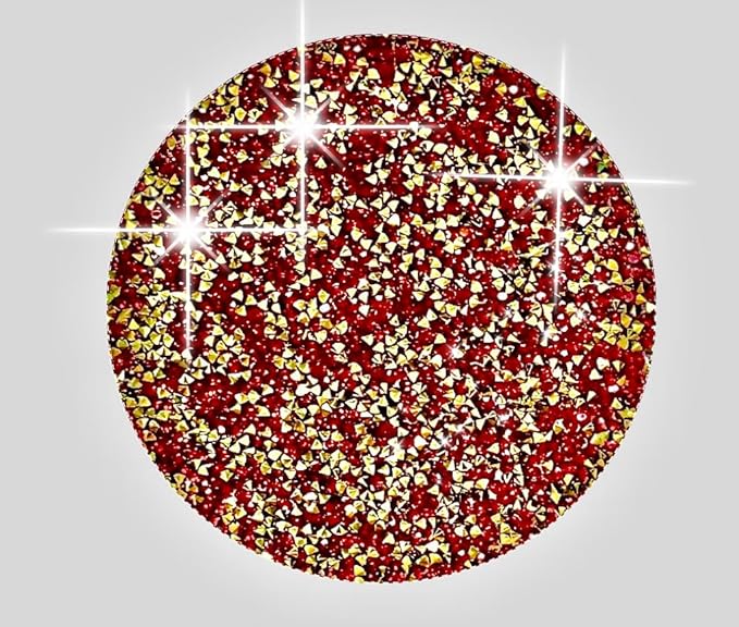 Red Placemats Red Heat Resistant Mat Crushed Diamond Decor Rhinestone Decor Fall Decorations for Home Bling Sparkly Mat 15 inch-1Pcs