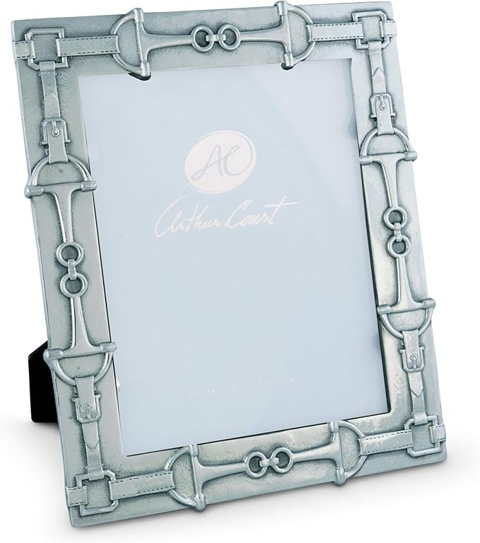 Arthur Court Designs Aluminum 8x10 Equestrian Horse Pattern Photo Frame