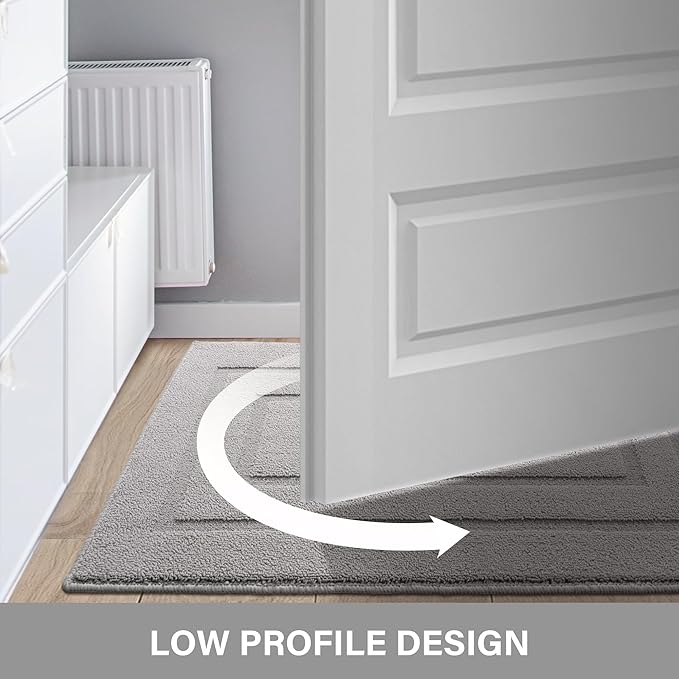 GRANNY SAYS Front Door Mat Outside Entrance, Welcome Matt Non-Slip, Outdoor Door Mats for Entryway, Long Front Porch Mat Low Profile Resist Dirt Easy to Clean, 47"x32", Grey