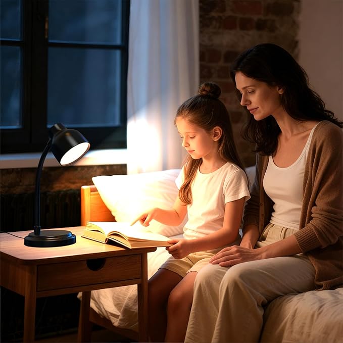 LED Desk Lamp With 96 LEDs,High lumens Table lamp,Desk Lamp for Office Home,4 Brightness Dimmable Flexible Table Lamp,Reading Light with a Timer Function for Bedside, Office, and Study Desk Use(Black)