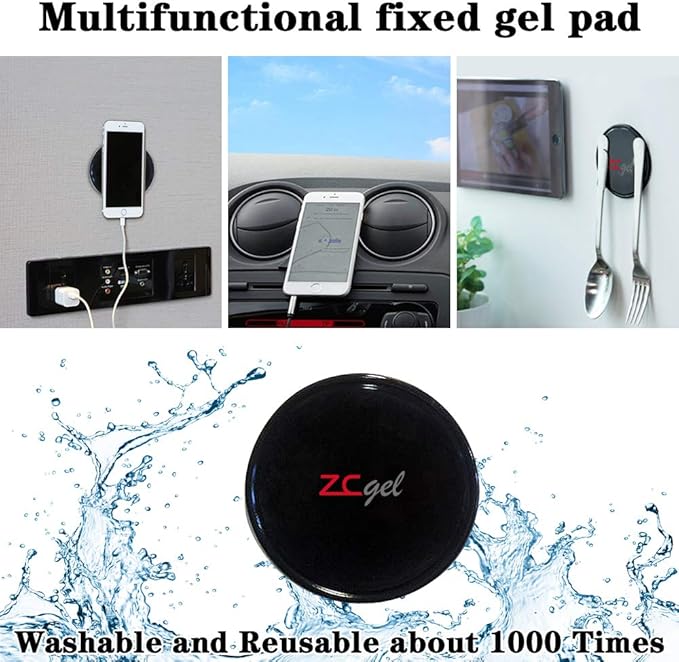 ZC GEL 8 Pcs Rug Tape Hardwood Floor No Damage, Reusable Washable Grippers for Rugs, Carpet Tape for Area Rugs, Non Slip Rug Pads Grippers (Black