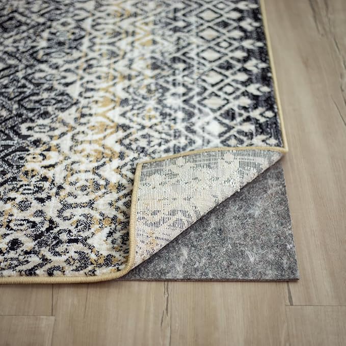 Mohawk Home 2' x 3' Non Slip Grip Rug Pad 1/4" Thick Dual Surface Felt Cushion + Rubber Gripper - Safe for All Floors