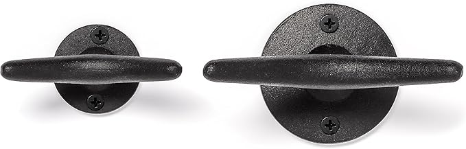 Claimed Corner Cast Iron Coat Hooks - Boat Cleat Nautical Marine Entryway Decor Multi-Purpose Hat Towel Hanging Hook - Durable & Rust-Resistant - Includes Mounting Hardware - 4 Pack (Small, Black)