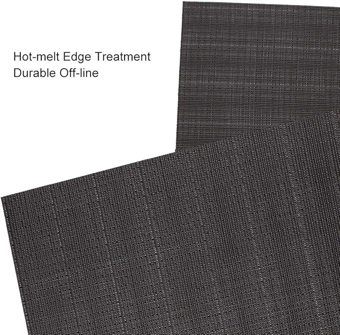 Myir JUN Placemats Set of 4, Vinyl Woven Placemats Place Mats Indoor Set of 4 Washable Table Mats Non-Slip Place mats for Dining Table (Black, Set of 4)
