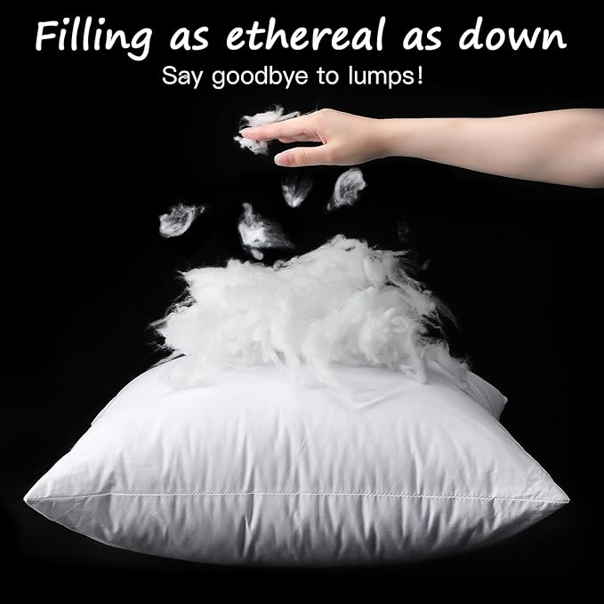Artscope 18x18 Outdoor Pillow Inserts, Synthetic Down Waterproof Throw Pillow Inserts (Pack of 2), Decorative Outdoor Pillows for Couch Sofa Bed Patio Furniture