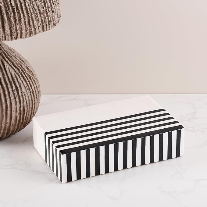 Handicrafts Home Decorative Keepsake Box 8x5 – Small Organizer Box with Lid, Boho Decorative Storage, Retro Memory Box, Unique Coffee Table Décor, Jewelry or Trinket Box, Modern Shelf Decorative Box