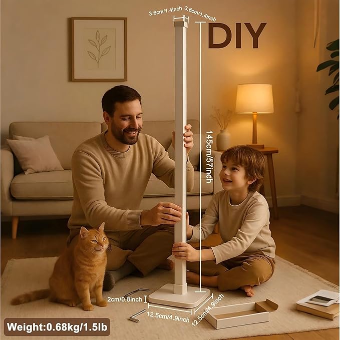 ICRGB Corner Floor Lamp, DIY Floor Lamp with Music Sync and 16 Million Colors, Color Changing Standing Floor LED Lights for Bedroom Living Room Decor, Ambient Mood Lighting Gaming Accessories