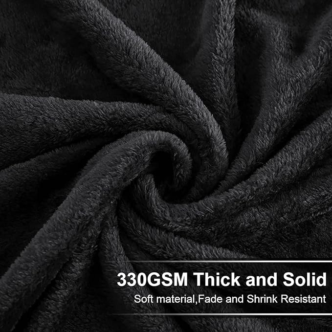 Soft Blanket Twin Size Warm Fuzzy Microplush Lightweight Thermal Fleece Blankets for Couch Bed Sofa,66x90 Inches,Black
