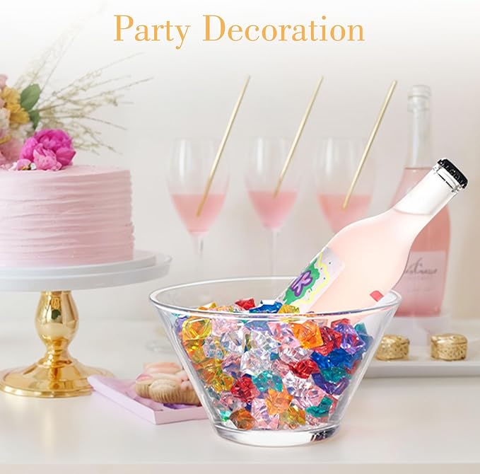 DomeStar 150PCS Multicolored Acrylic Fake Gems, Crushed Ice Rocks Pirate Treasure Jewels Vase Fillers, Table Scatter, Sensory Bin Filler, Photo Props, Valentine's Day Decorations, Pirate Party Favors