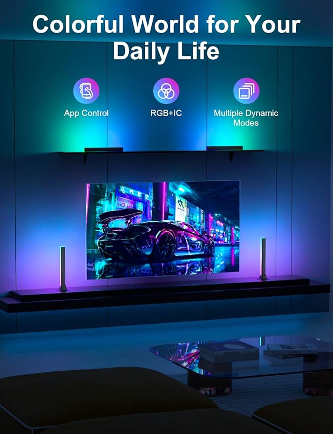 RGB Light Bar, LED Light Bar for Room, APP Remote Control USB Powered Ambient Lighting, Color Changing TV Backlight for Monitor PC Desk Party Room