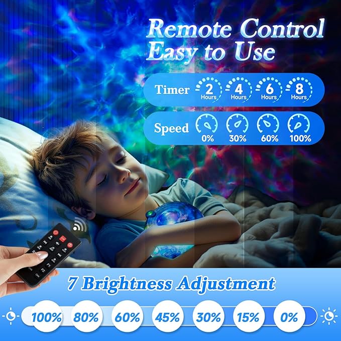 Galaxy Projector for Bedroom, 15 Colors Star Projector for Kids Night Light for Kids, 15 White Noise Sound Machine with Light Galaxy Light Projector for Bedroom, Remote Ceiling Star Lights for Bedroom