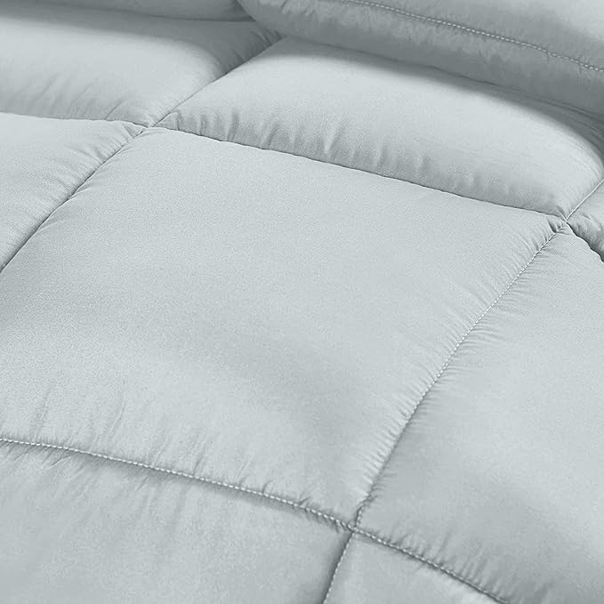 Utopia Bedding Comforter Duvet Insert, Quilted Comforter with Corner Tabs, Box Stitched Down Alternative Comforters Queen Size (Light Grey)