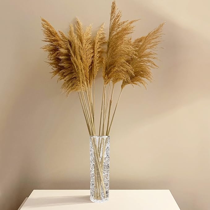 CS Crystal Vase 15-inch high, Frost Flower Design, for Flowers & Decor. Lovely Nice Shiny Piece. Perfect as a Gift, Suitable for All Occasions.