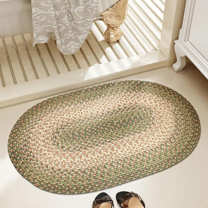 RRI Home Decor EastEnd EL63 Herb Garden 2' x 3' Oval - Braided Area Rug, Home Decor, Floor Mat or Bedroom Rug - Easy Care, Ideal for High Traffic Areas in Hallway and Living Room - Made in USA
