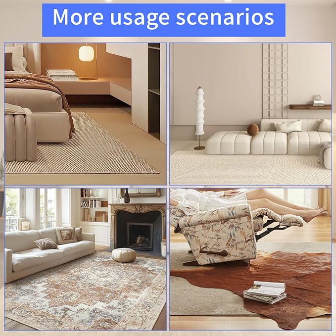 Extra Large Area Rug Cushioned Pad, 3x5 Ft Thick Felt Pad for Hardwood Floors, Keeps Rug in Place Soft