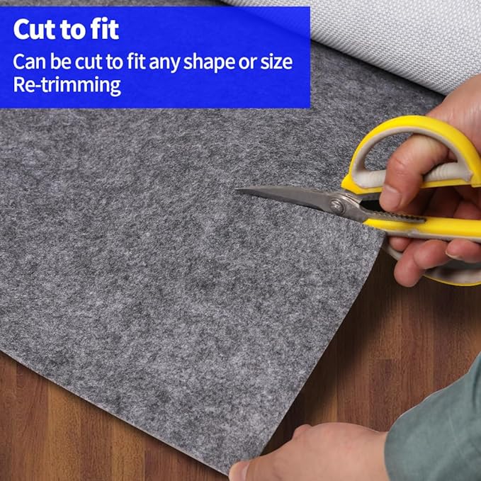 100% Waterproof Non-Slip Rug Pad 5x7 for Large Area Rugs Durable Felt Floor Protection pad for All Floors, Suitable for Cutting. Rug Pads Keep Rugs in Place and Provide Cushioning