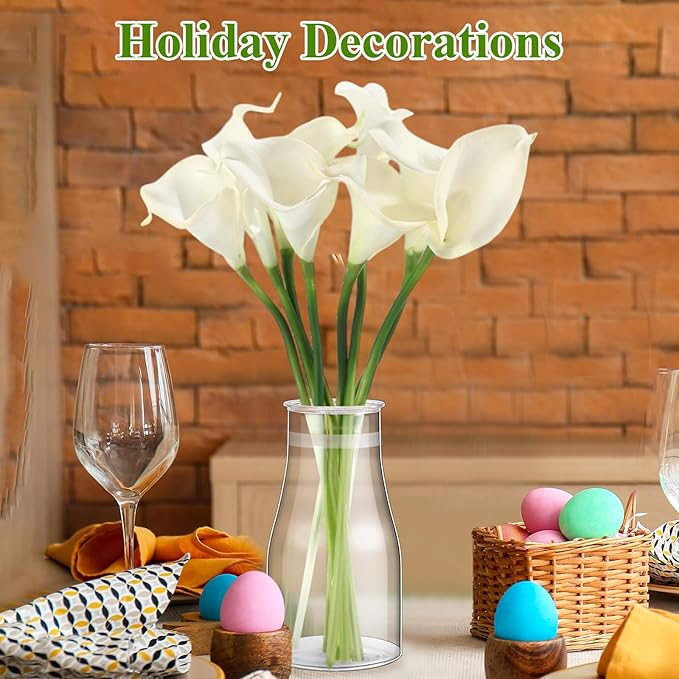 Mumufy 24 Pcs Plastic Bud Vases Bulk Small Clear Container for Flowers Height Shatterproof Crystal Bud Vase for Centerpieces Wedding Home Table Decorations Formal Dinners(3.15 x 5.91 Inch)