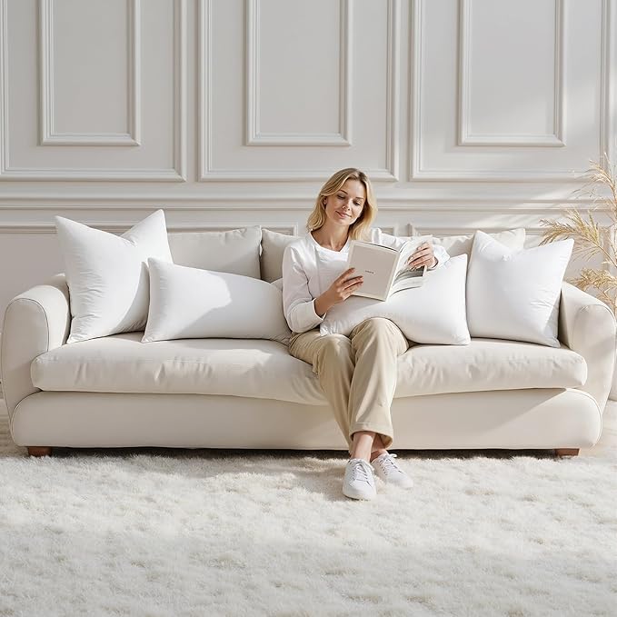 MIULEE 14x20 Inch Down Feather Pillow Insert,Fluffy and Comfy Throw Pillow with Cotton Fabric for Bed Couch and Sofa