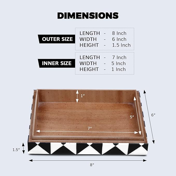 Handicrafts Home Decorative Box 8x6 – Photo Storage Box, Jewelry Organizer, Modern Decorative Storage Box with Lid, Bohemian Table Décor, Vintage Keepsake Box for Shelf or Coffee Table Décor