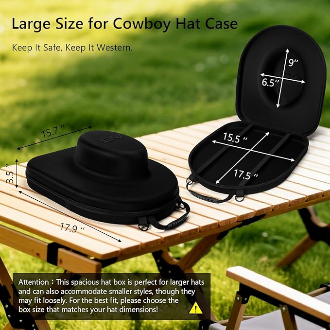 Hat Box for Travel-Crush Proof Hat Travel Case for Cowboy Hats Holder Storage Box Organizer Cap Carrier with Adjustable Carry Strap