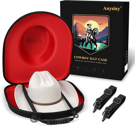 Hat Box for Travel-Crush Proof Hat Travel Case for Cowboy Hats Holder Storage Box Organizer Cap Carrier with Adjustable Carry Strap