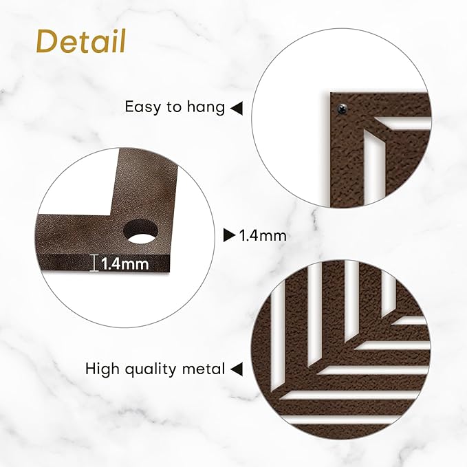 SIGNLEADER Metal Wall Decor Rectangles Gradient Minimalist Modern Luxury Wall Sculpture Hangings 3D Statue Home Decoration for Living Room, Bedroom, Bathroom, Kitchen, Fireplace, Office - 24" Bronze
